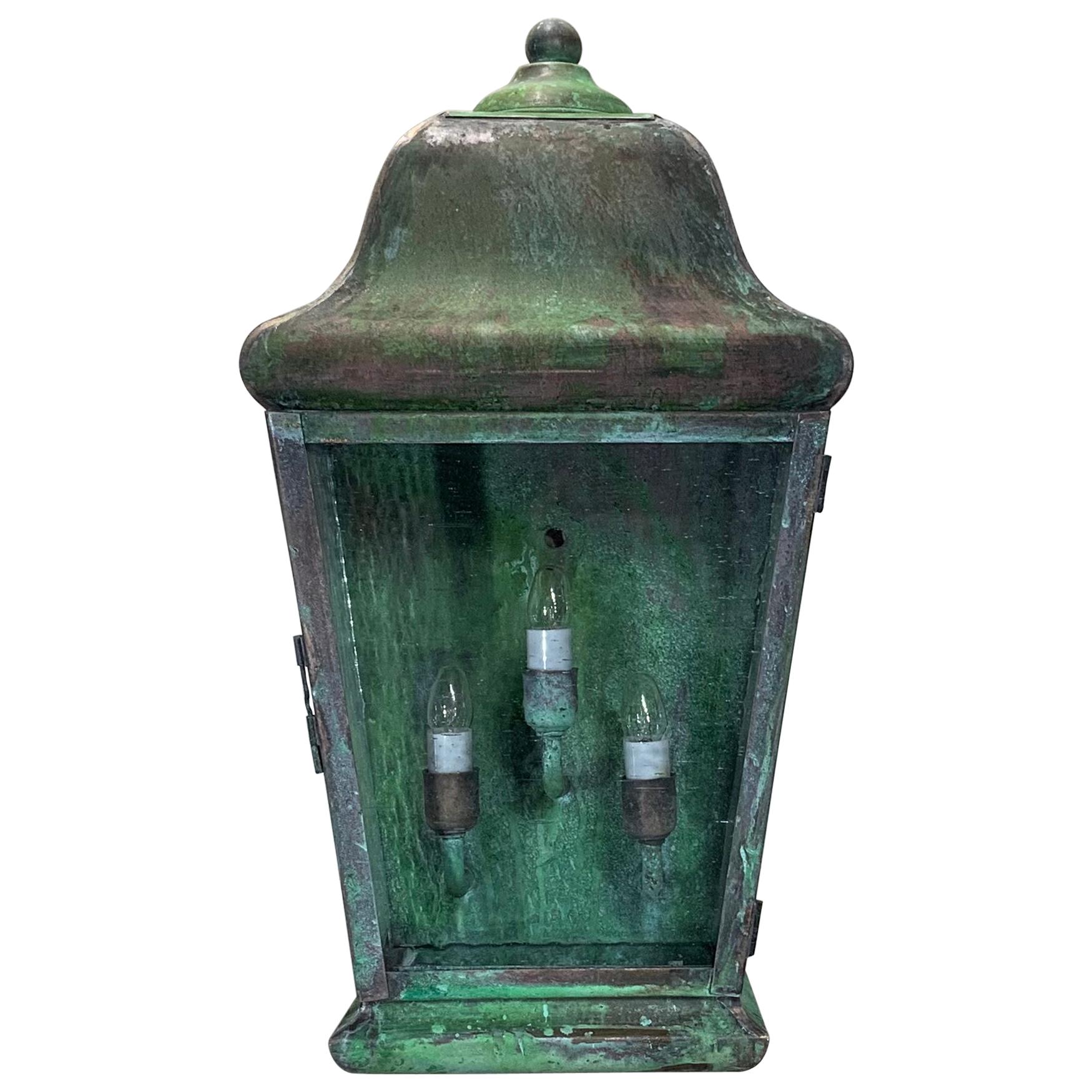 Single Handcrafted Solid Copper Wall Lantern
