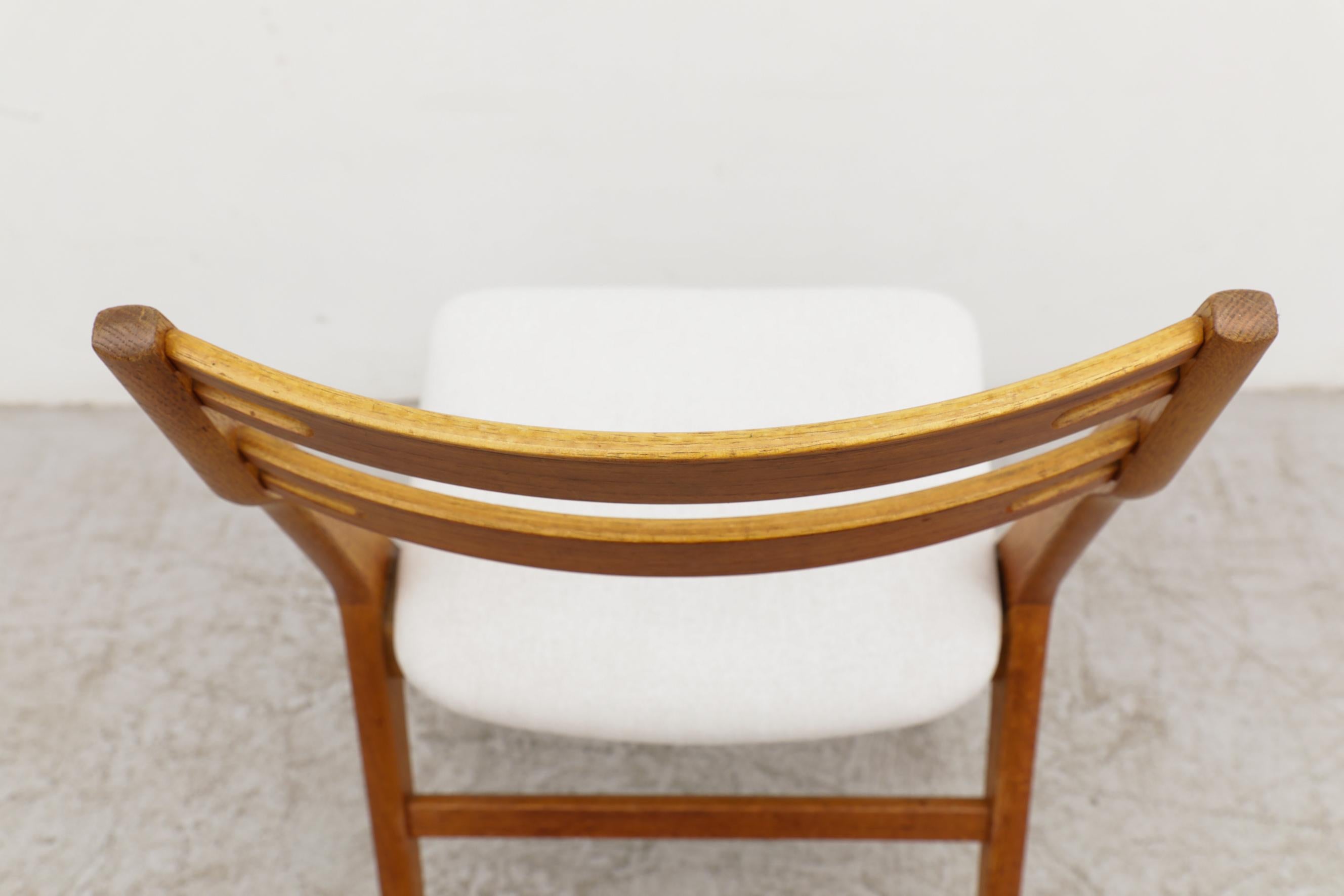 Single Hans Wegner Inspired Oak Dining Chair with Compass Legs and Bowed Back For Sale 12