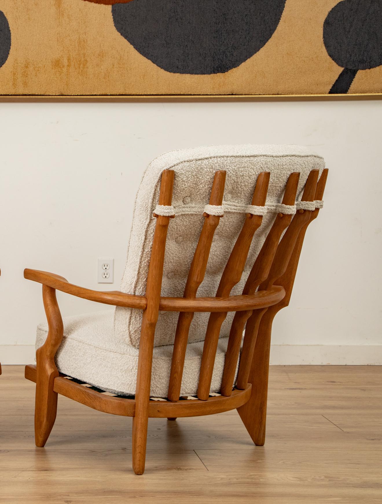 Einzeln  Her Lounge Chair von Guillerme et Chambron in Eiche Weiß (Französisch)