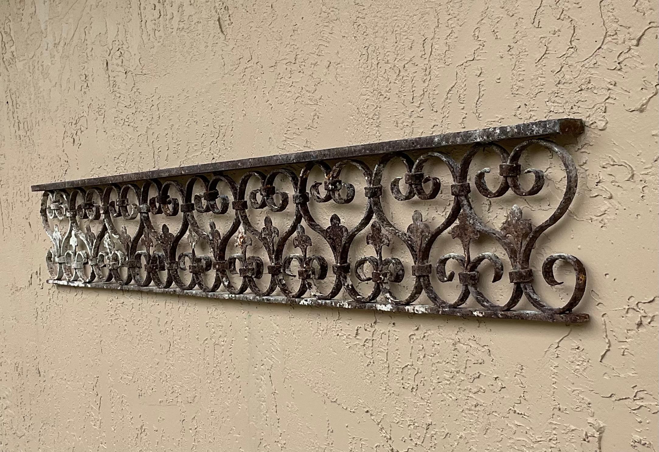 Single Horizontal Wrought Iron Wall Hanging For Sale 2