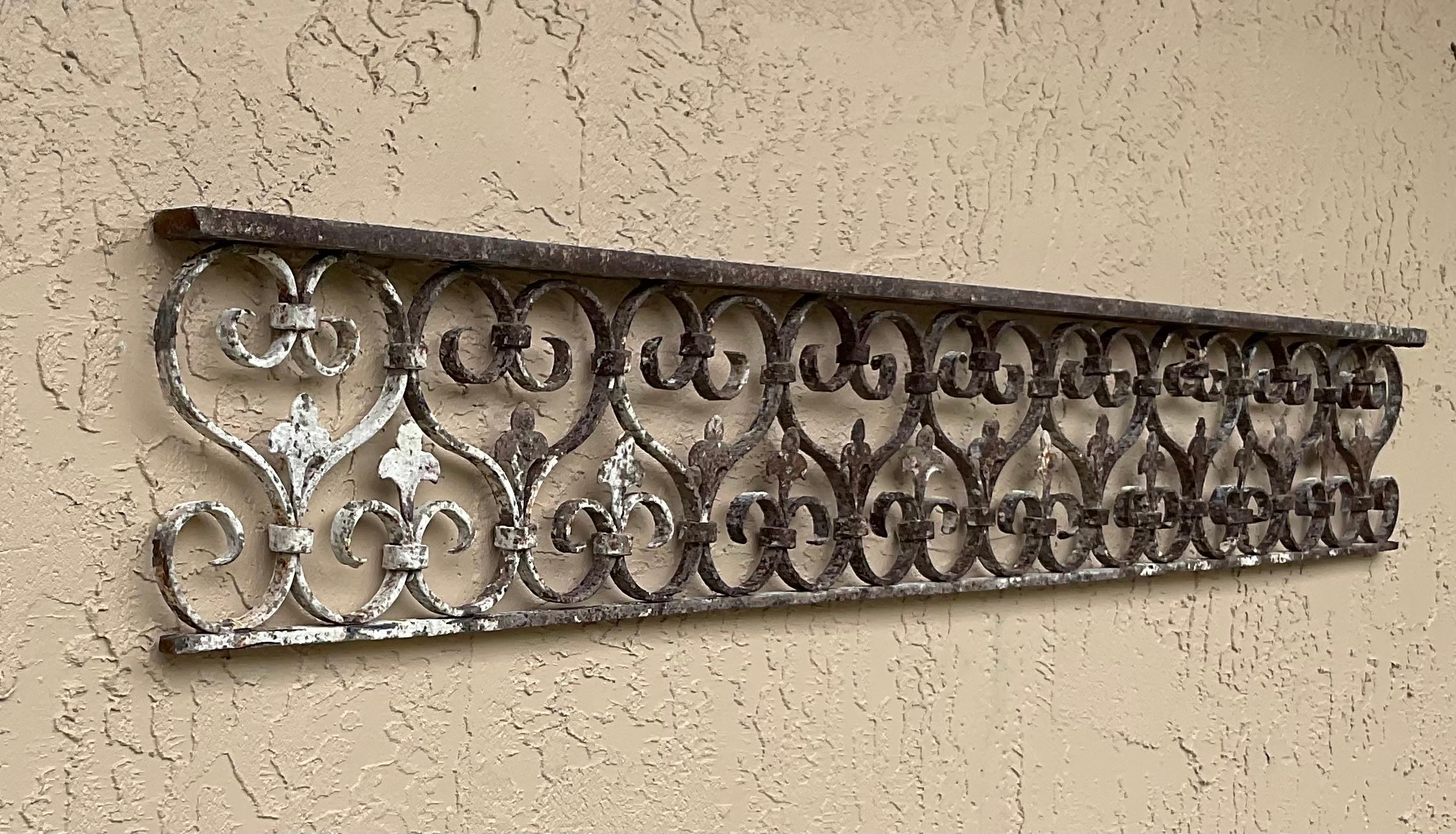 Single Horizontal Wrought Iron Wall Hanging For Sale 3