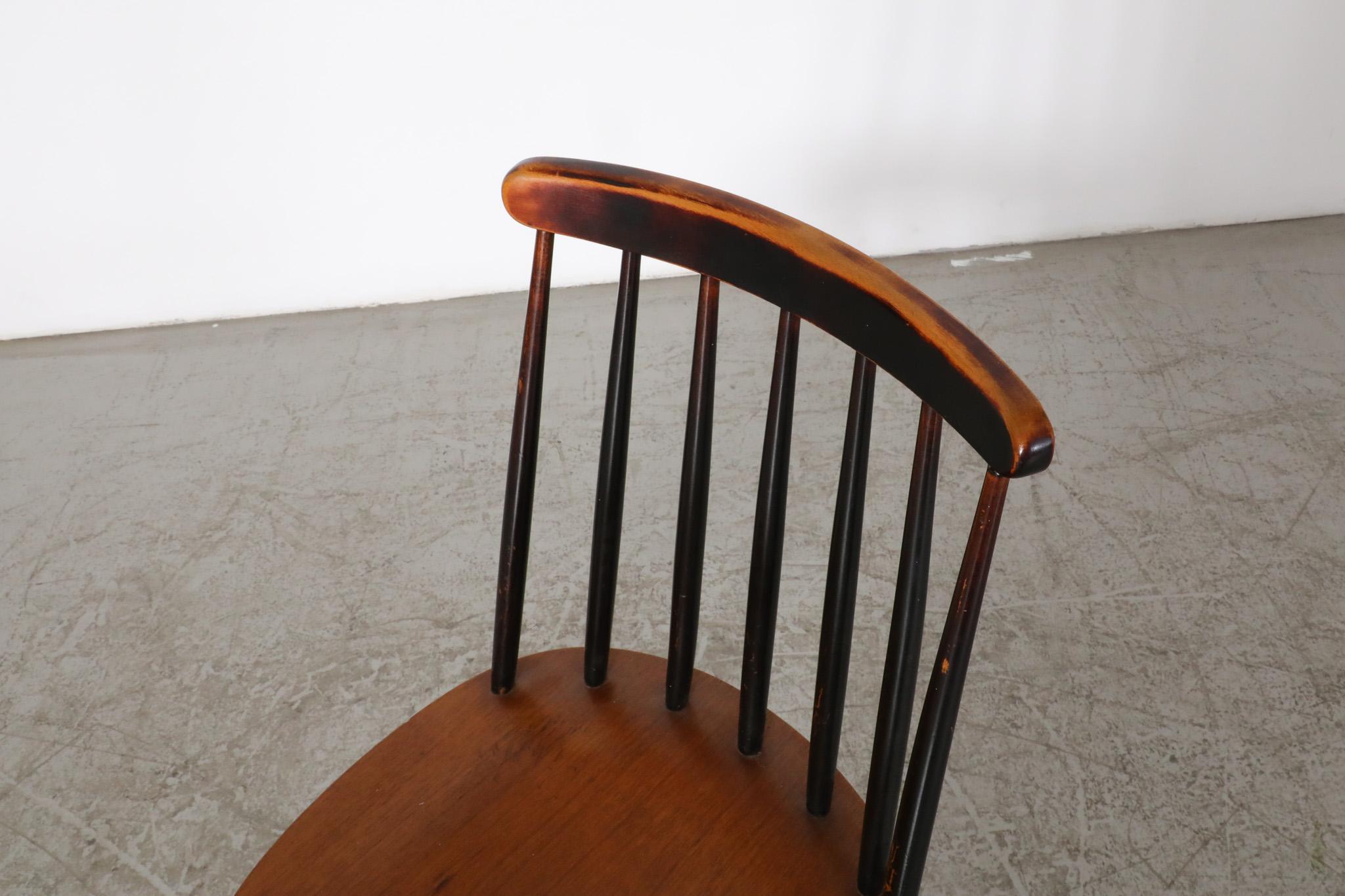 Single Ilmari Tapiovaara Style Spindle Back Chair For Sale 4