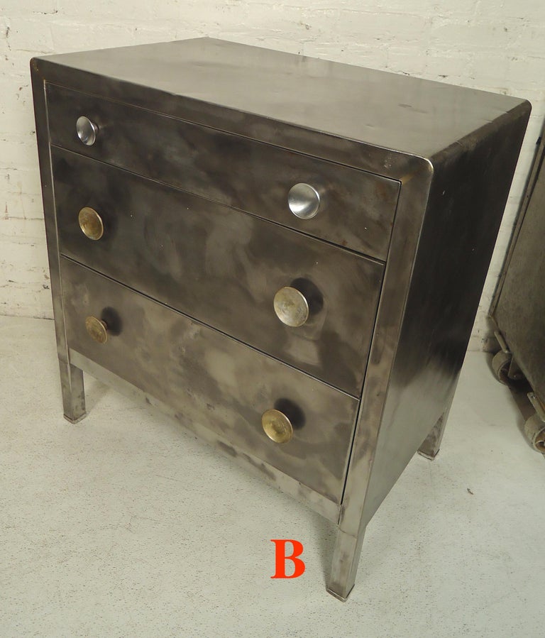 Single Industrial Metal Dresser For Sale at 1stDibs