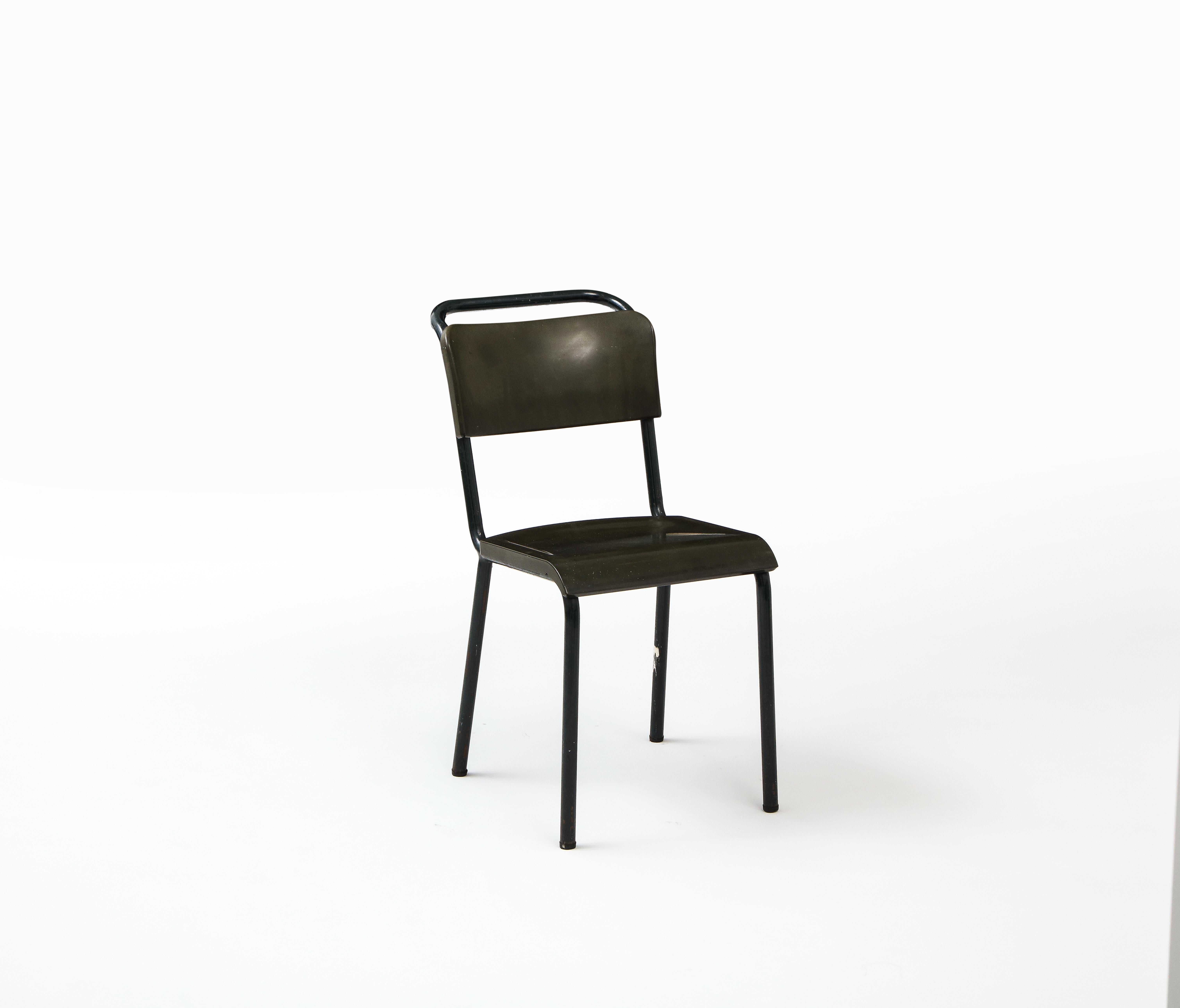 Single Industrial Side Chair in Style of Pierre Guariche, France 1950's For Sale 9