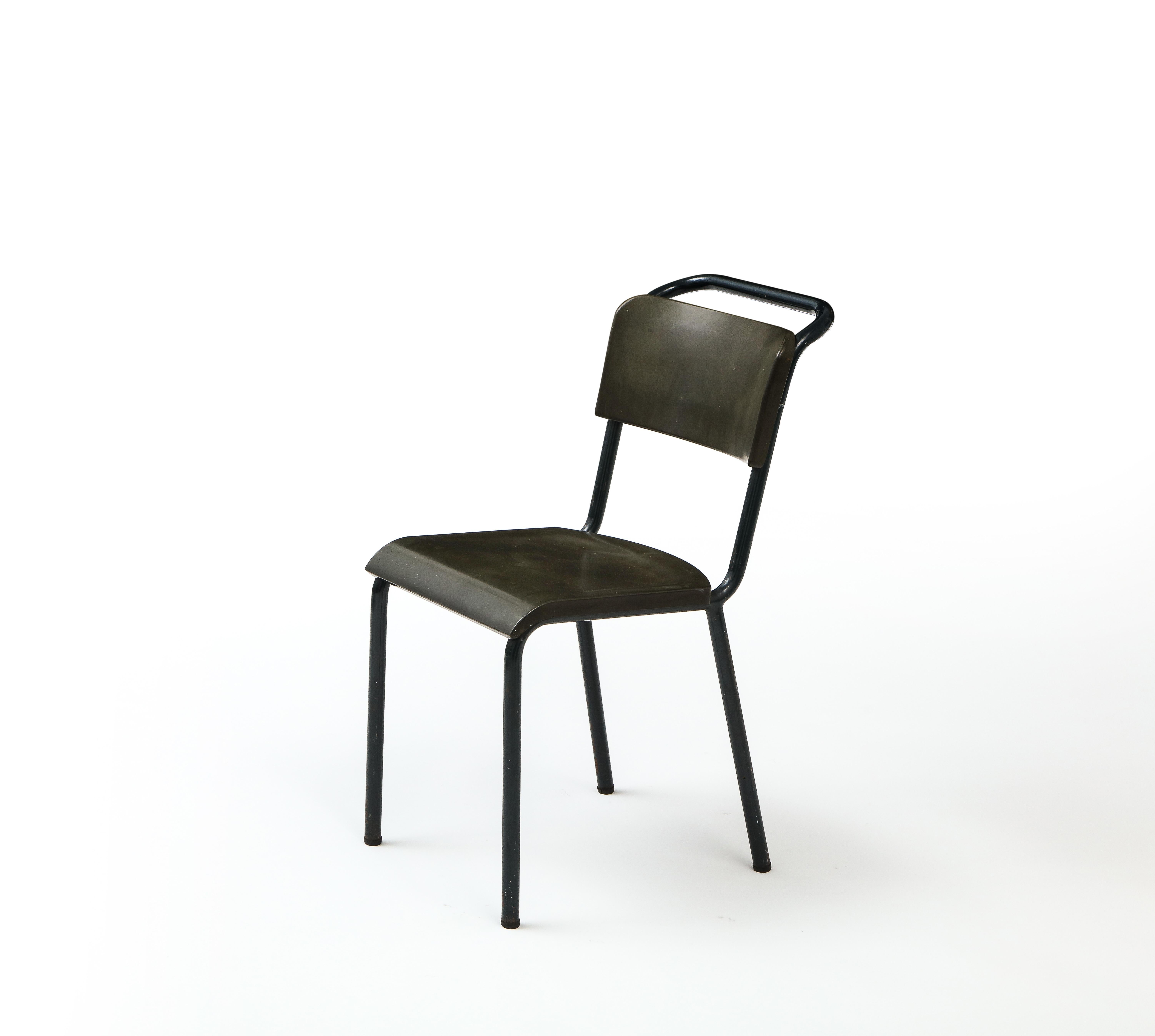 Single Industrial Side Chair in Style of Pierre Guariche, France 1950's For Sale 10