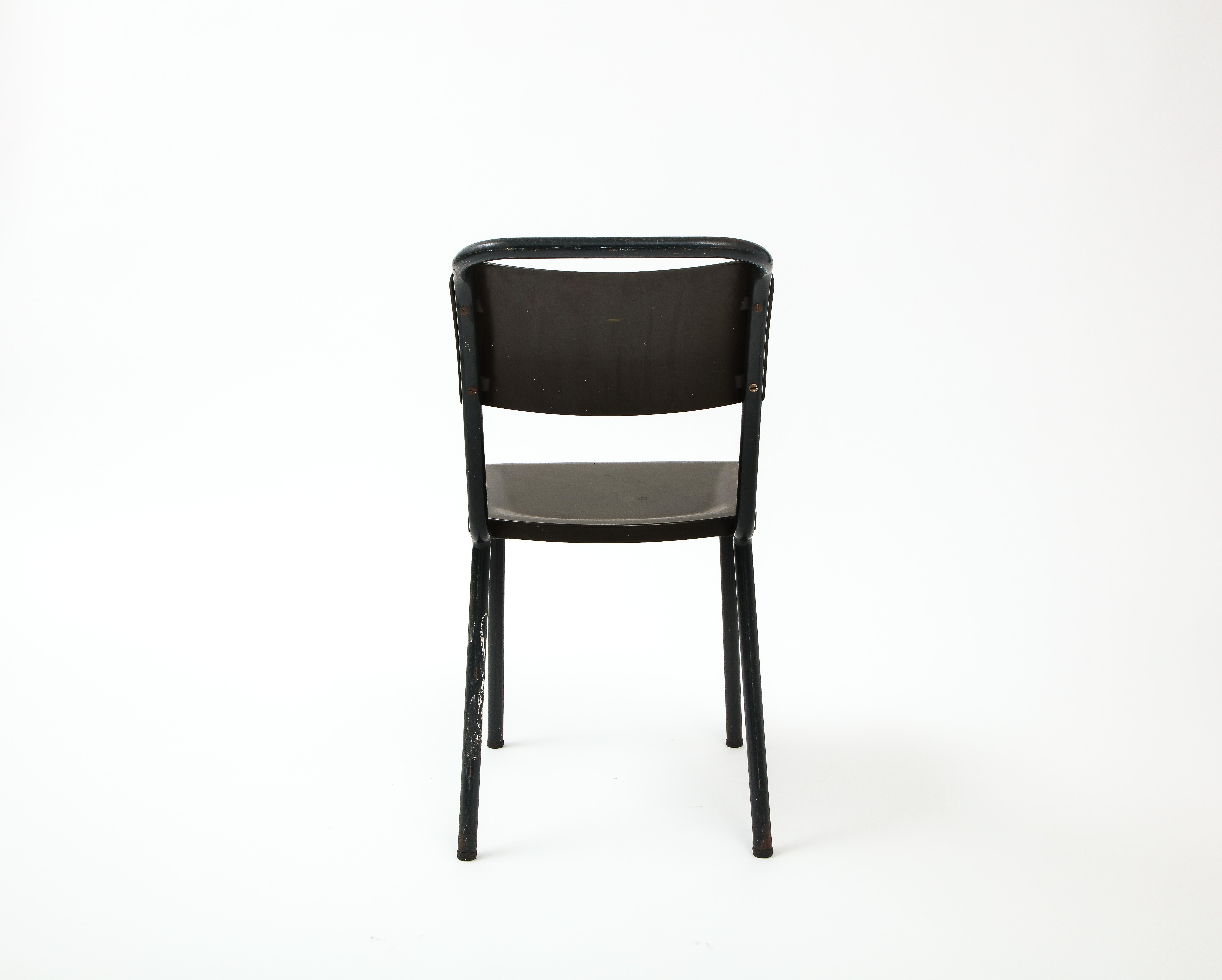 Single Industrial Side Chair in Style of Pierre Guariche, France 1950's For Sale 2