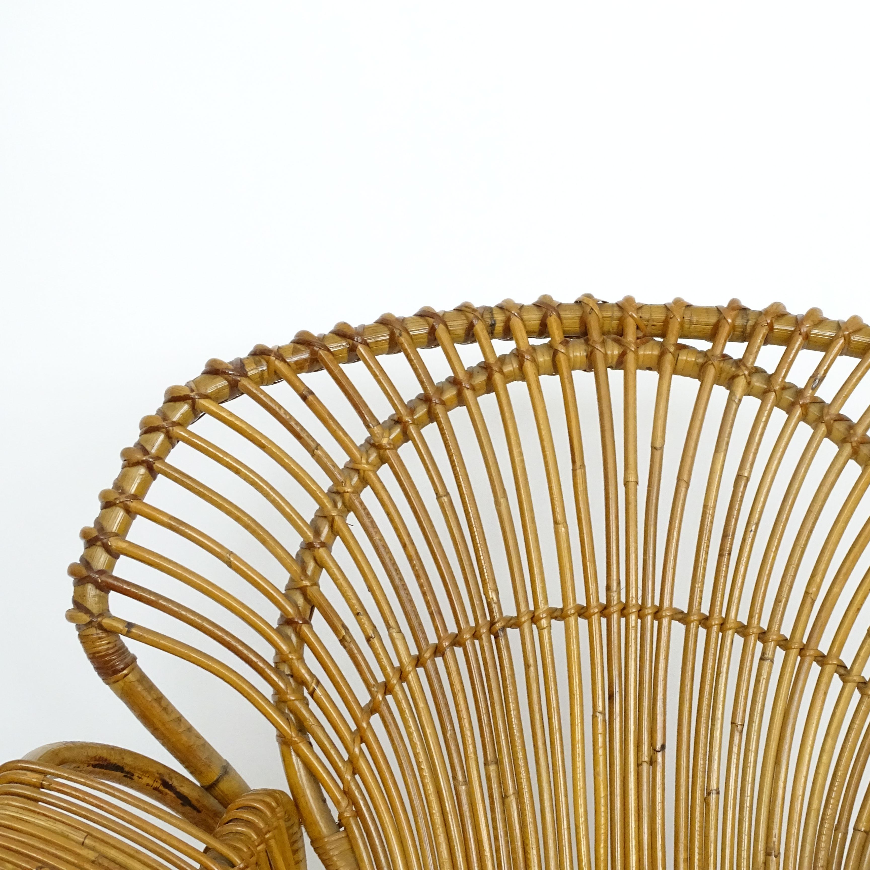 Single Italian 1950s Bamboo Lounge Chair en venta 2