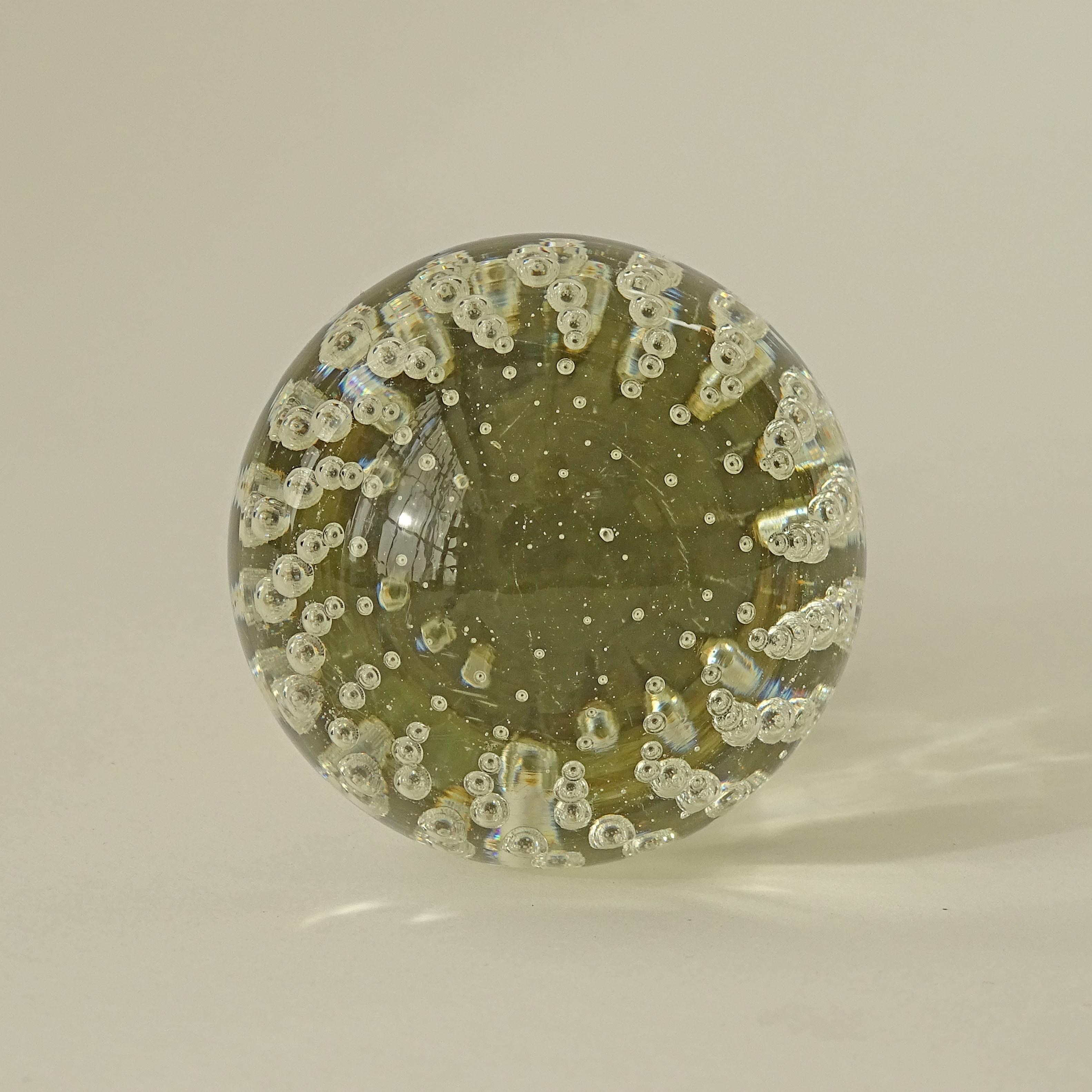 European Single Italian 1950s Murano Bubble Glass Door Handle For Sale