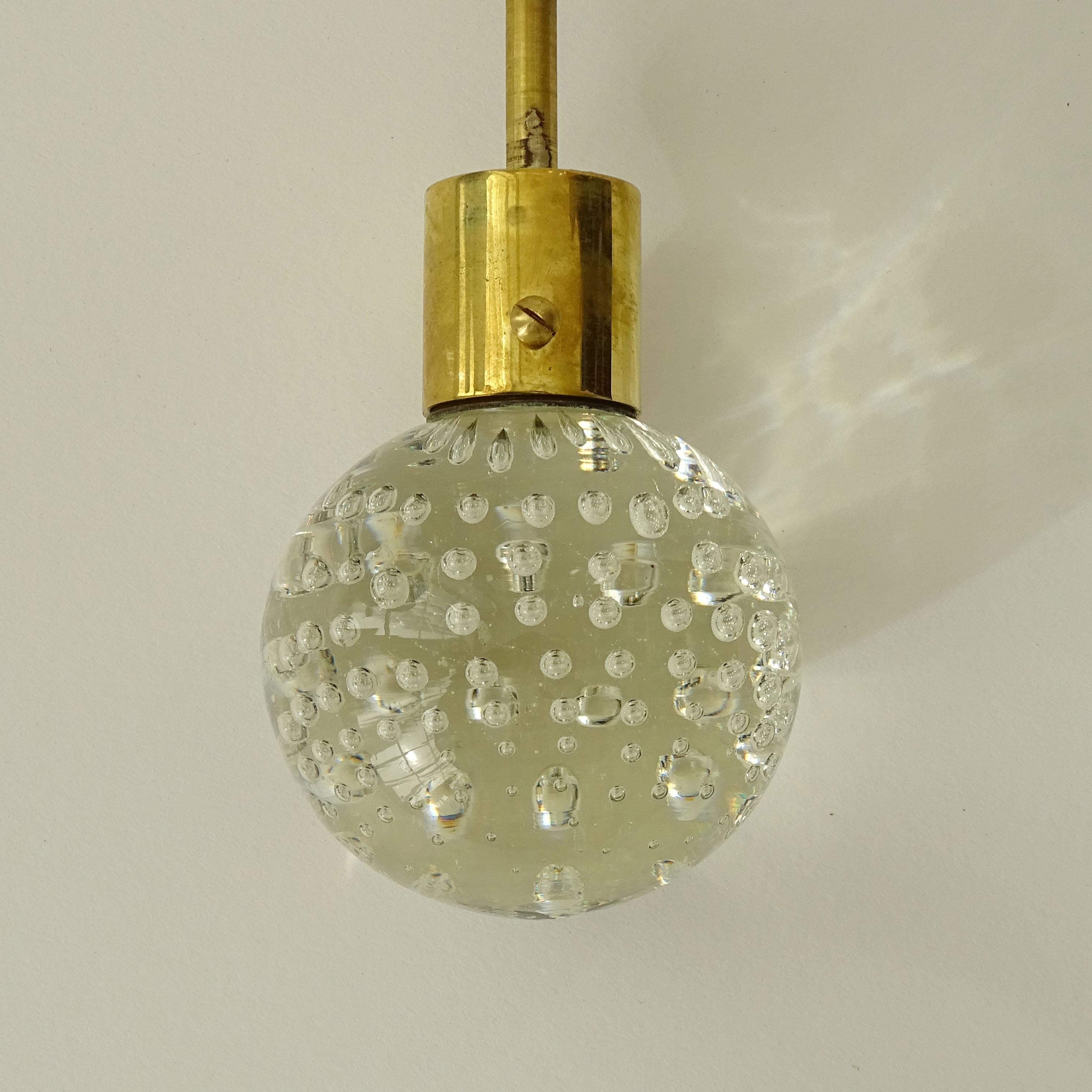 Single Italian 1950s Murano Bubble Glass Door Handle In Good Condition For Sale In Milan, IT