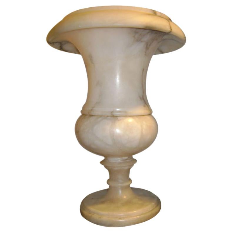 Single Italian Alabaster Urn Lamp For Sale