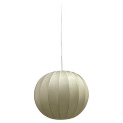 Single Italian Ball Midcentury Cocoon Castiglioni Style Pendant Light, Vintage