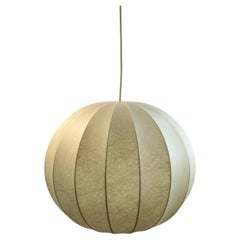 Single Italian Ball Midcentury Cocoon Castiglioni Style Pendant Light, Vintage
