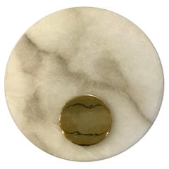 Single Italian Circular Carrara Marble Wall Sconce