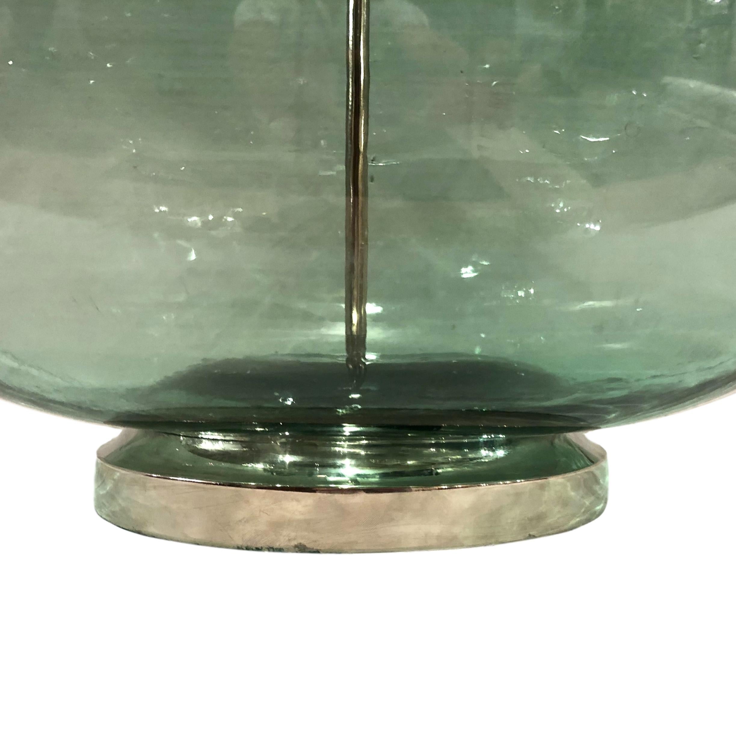 Glass Single Italian Extra Large Bottle Lamp For Sale