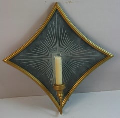 Single Italian Gilt metal and Incised Antique Wall sconce