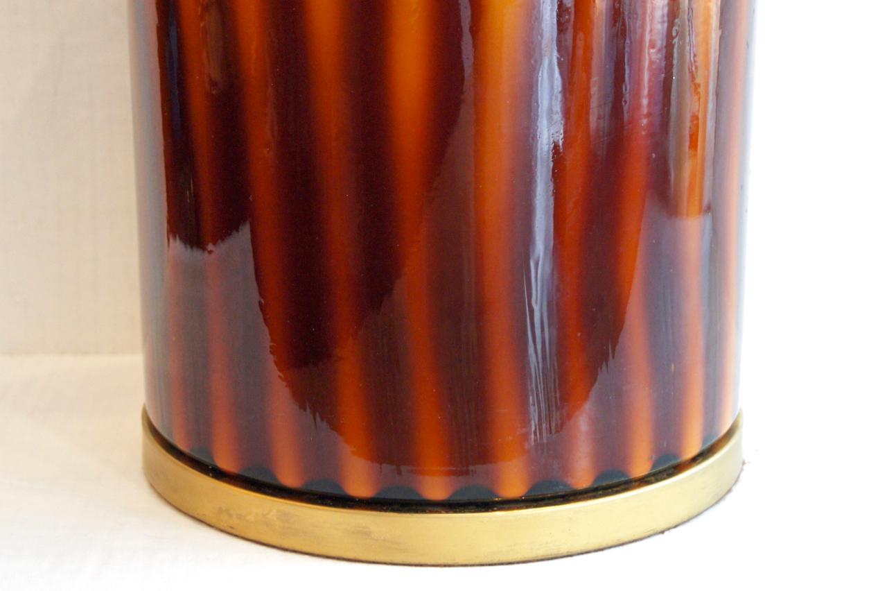 Milieu du XXe siècle Lampe de table italienne simple en verre en vente