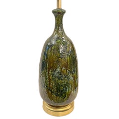 Single Italian Green Ceramic Lamp