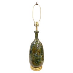 Vintage Single Italian Green Ceramic Lamp