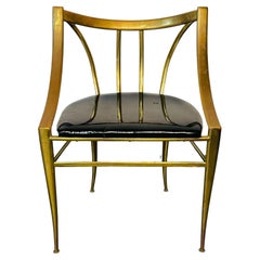 Chaise d'appoint/chaise d'appoint Chiavari italienne Hollywood Regency en cuir verni