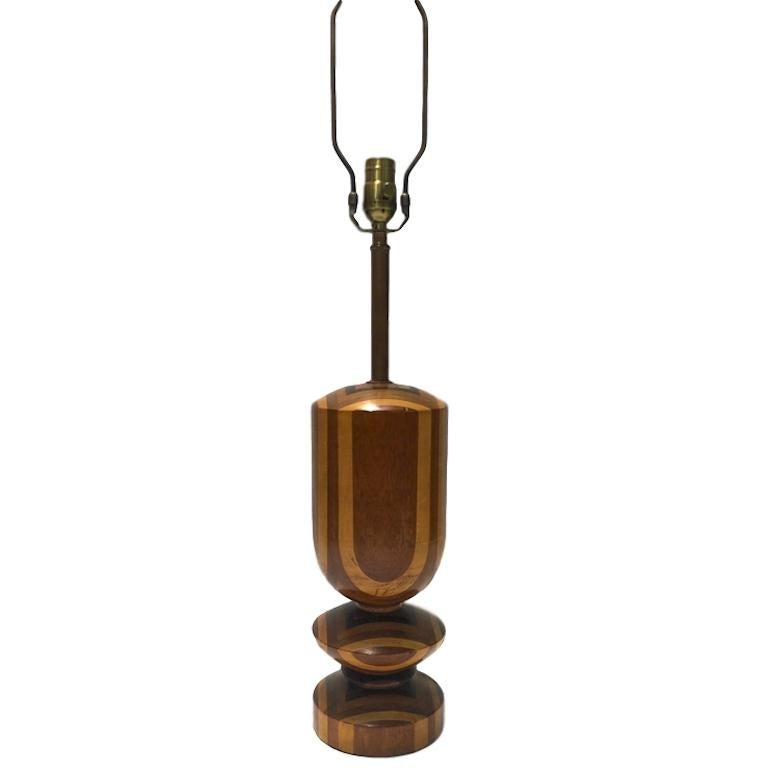 Single Italian Marquetry Table Lamp In Good Condition For Sale In New York, NY