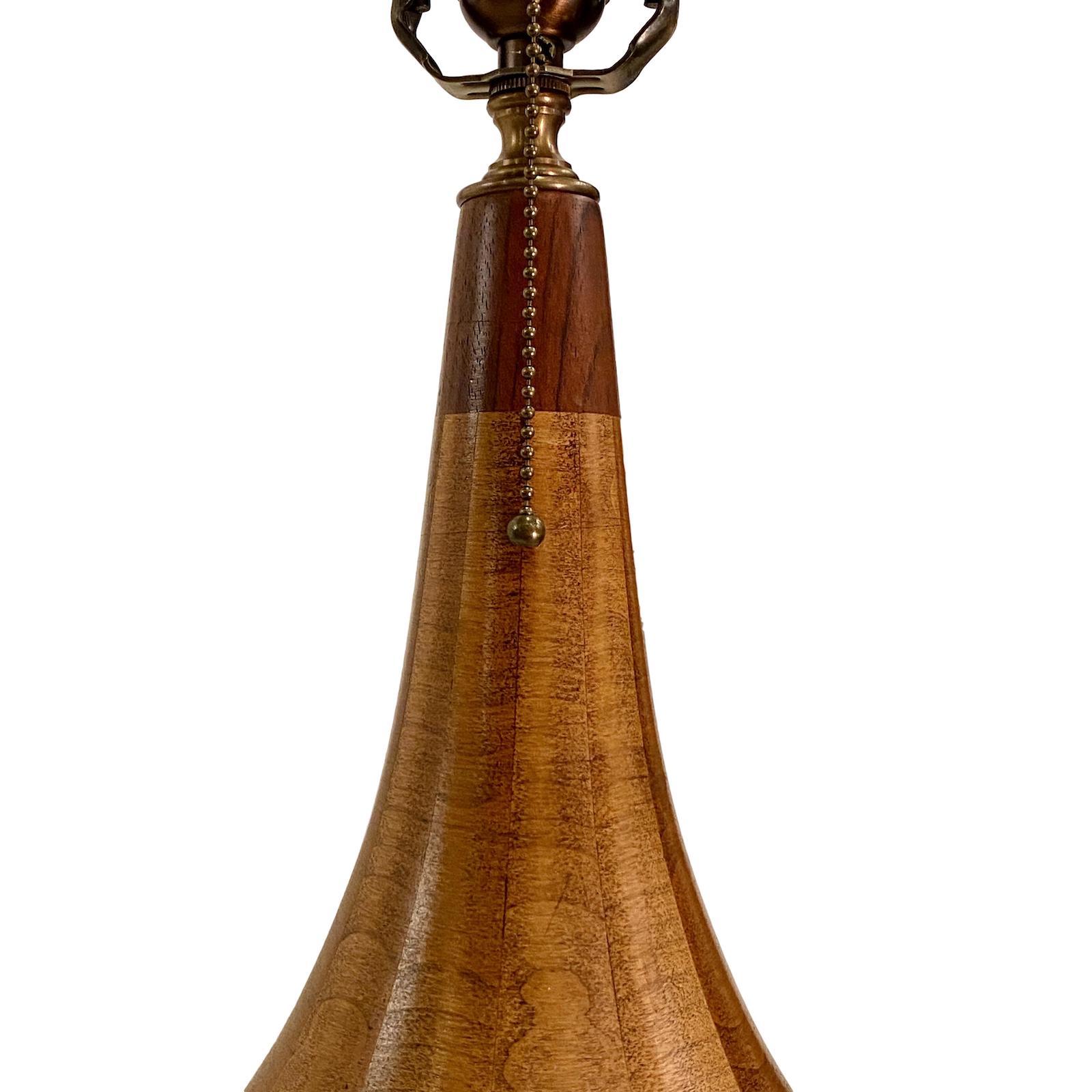 Mid-20th Century Single Italian Marquetry Table Lamp For Sale