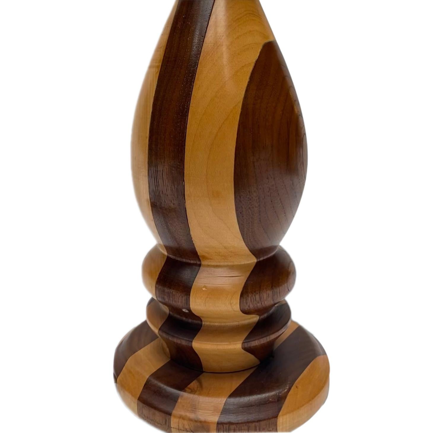 Mid-20th Century Single Italian Marquetry Table Lamp For Sale