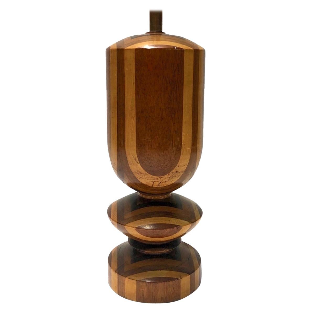Single Italian Marquetry Table Lamp For Sale