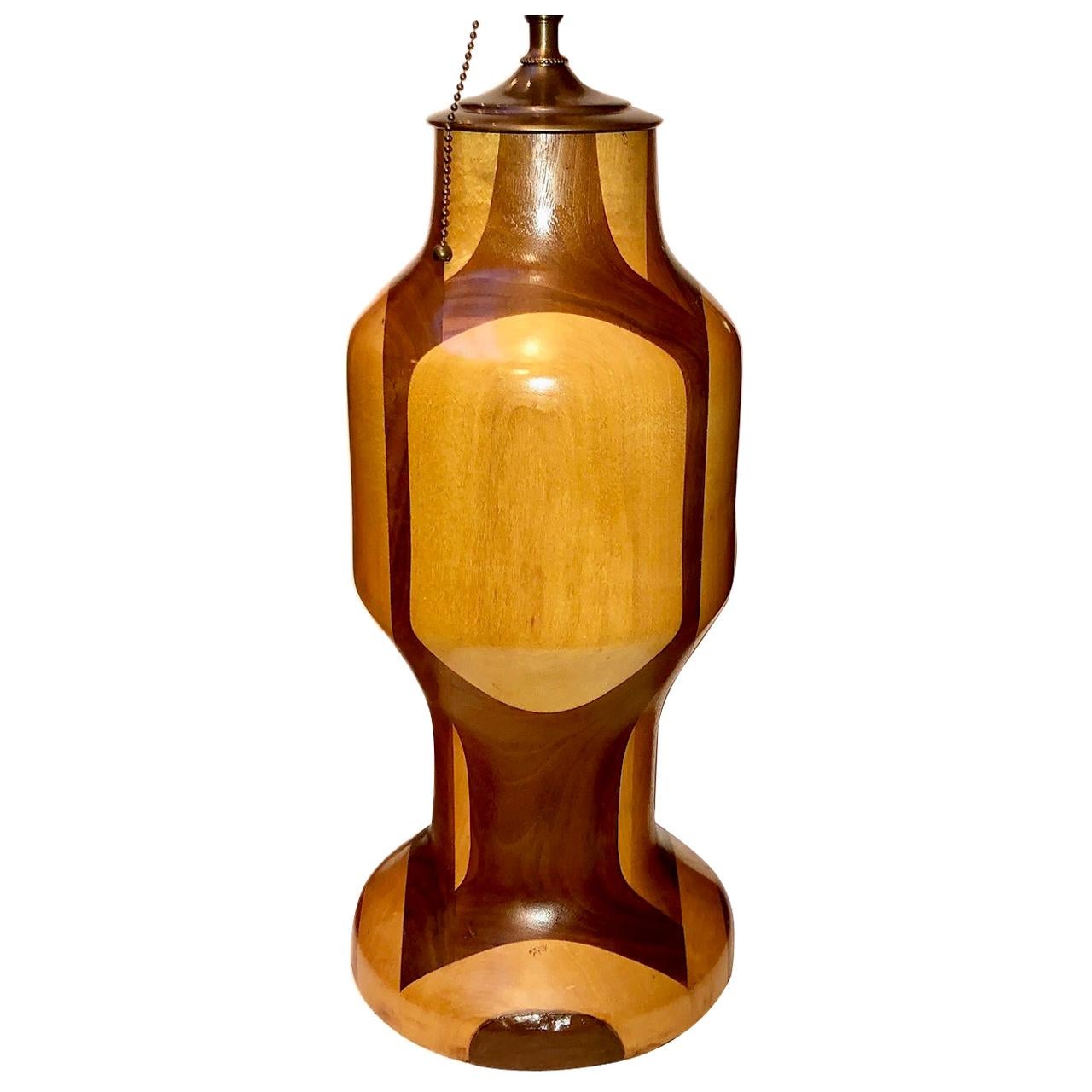 Single Italian Marquetry Table Lamp For Sale