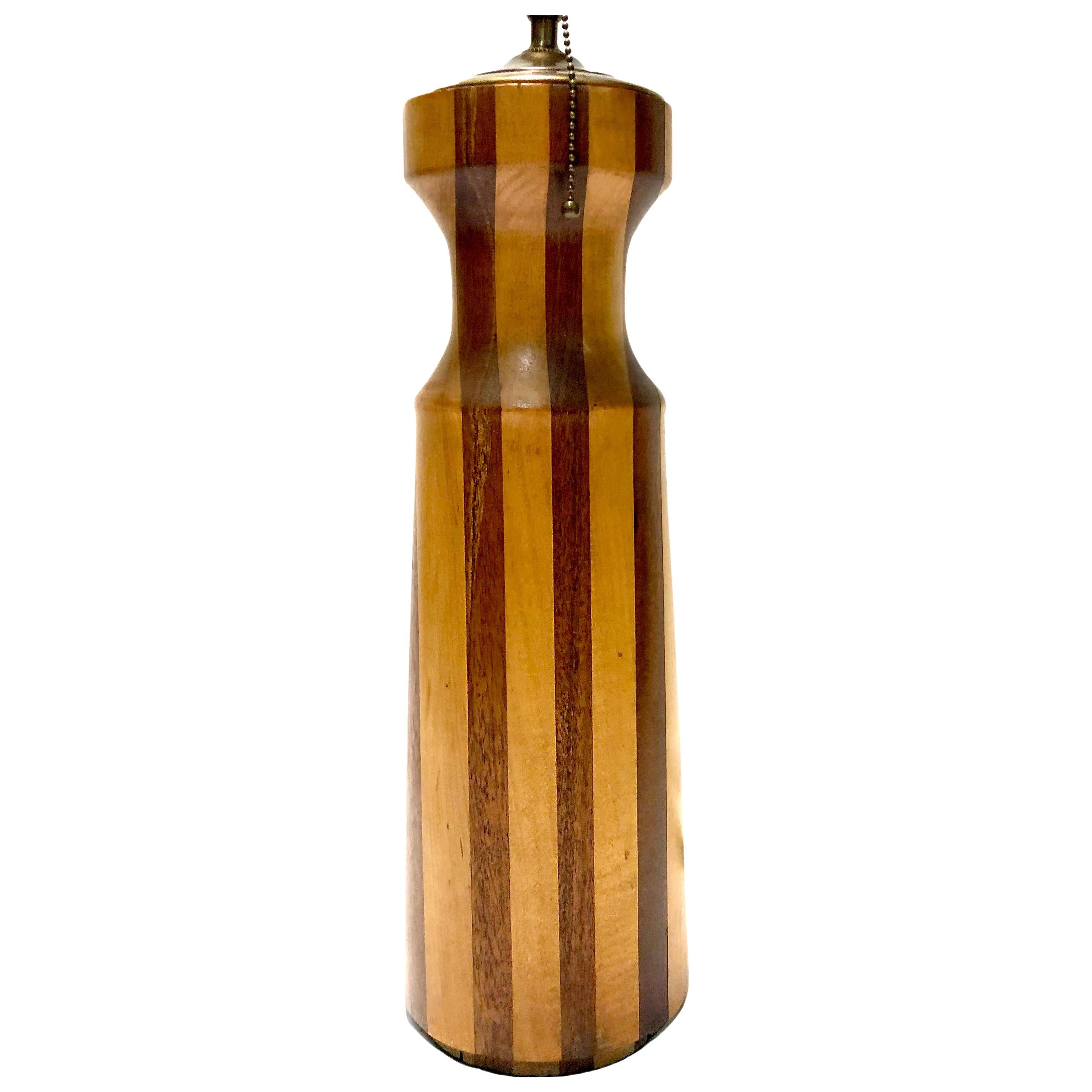 Single Italian Marquetry Table Lamp For Sale