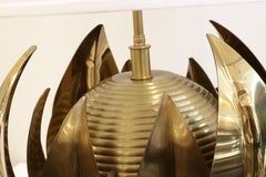 Single Italian Mid-Century Brass Table Lamp , 1950's