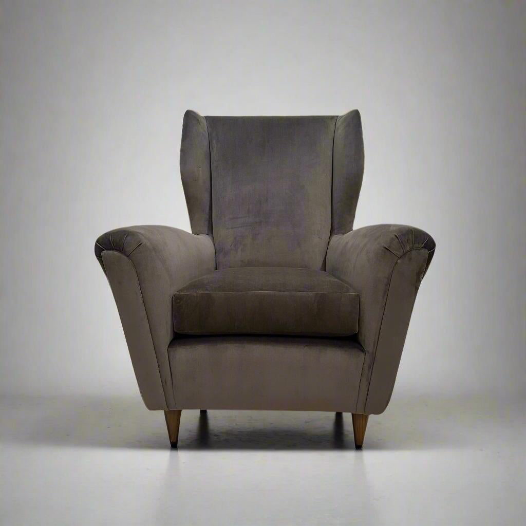 Chaise à oreilles moderniste italienne dans le style de Gio Ponti Bon état - En vente à New York, NY