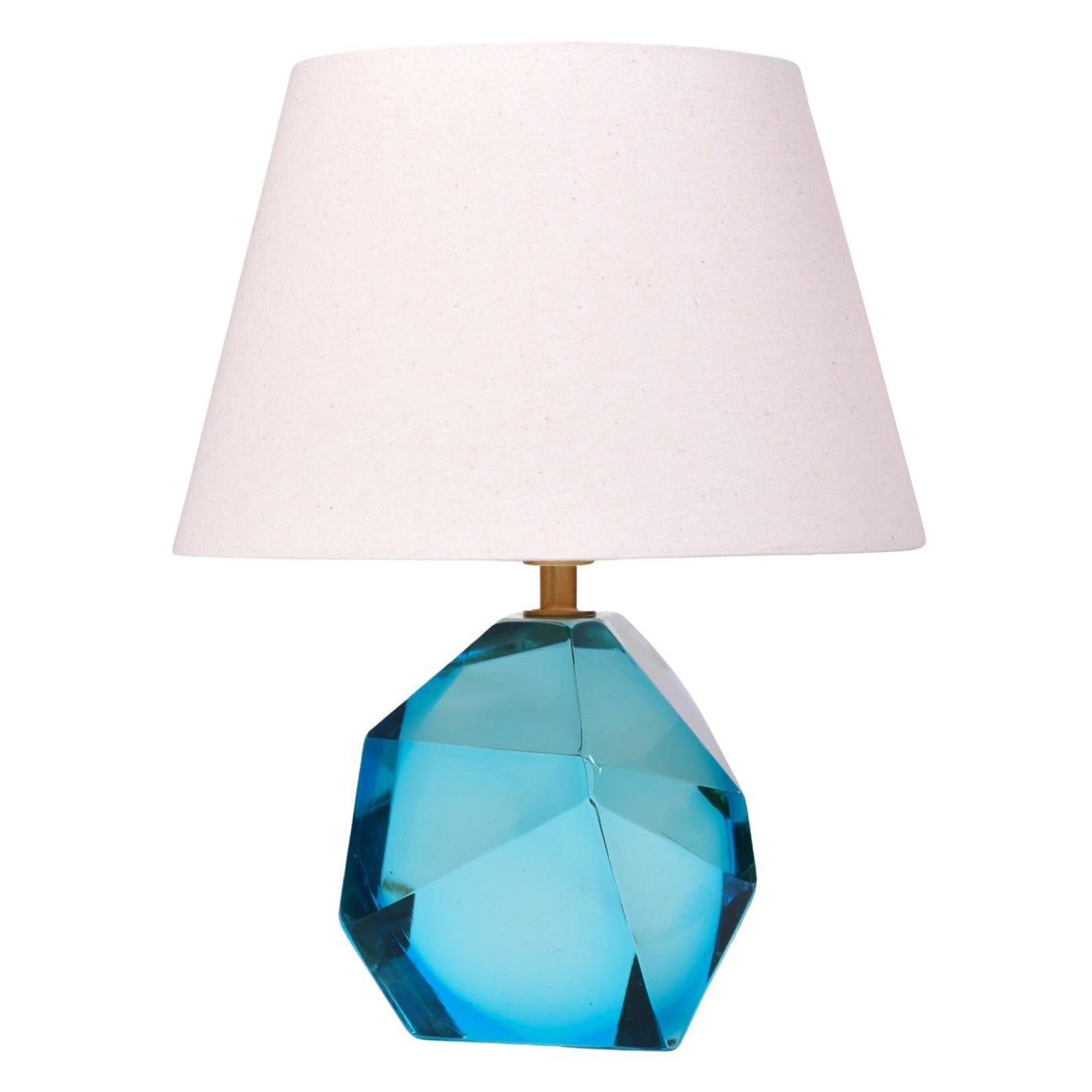 Single Italian Murano Aquamarine 'Rock' Table Lamp