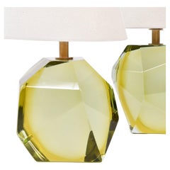 Single Italian Murano Citrine  'Rock' Table Lamp