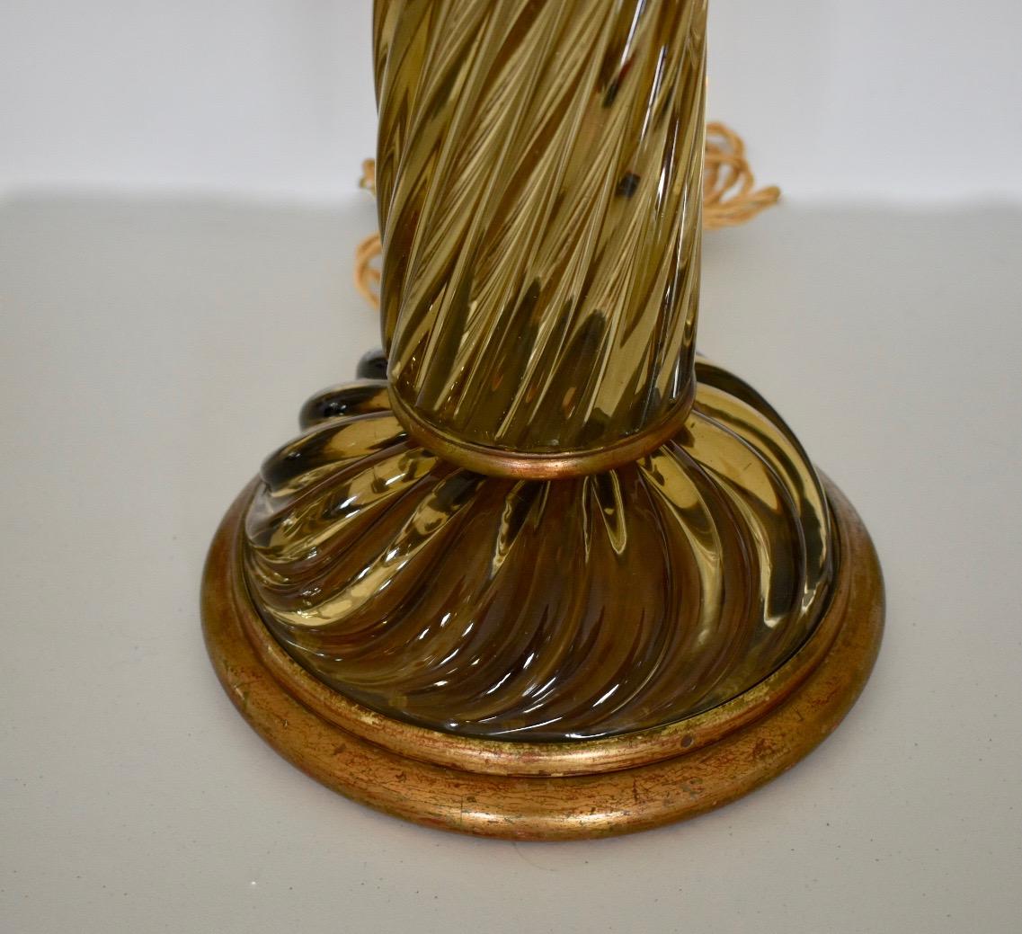 Single Italian Murano Marbro Glass Lamp in Bronze by Seguso For Sale 2