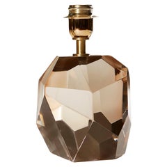 Single Italian Murano Pale Pink Rock Jewel Table Lamp