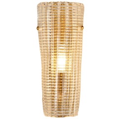 Aplique Único Italiano de Murano en Cristal Texturado y Latón