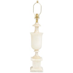 Single Italian Neoclassical Alabaster Lamp