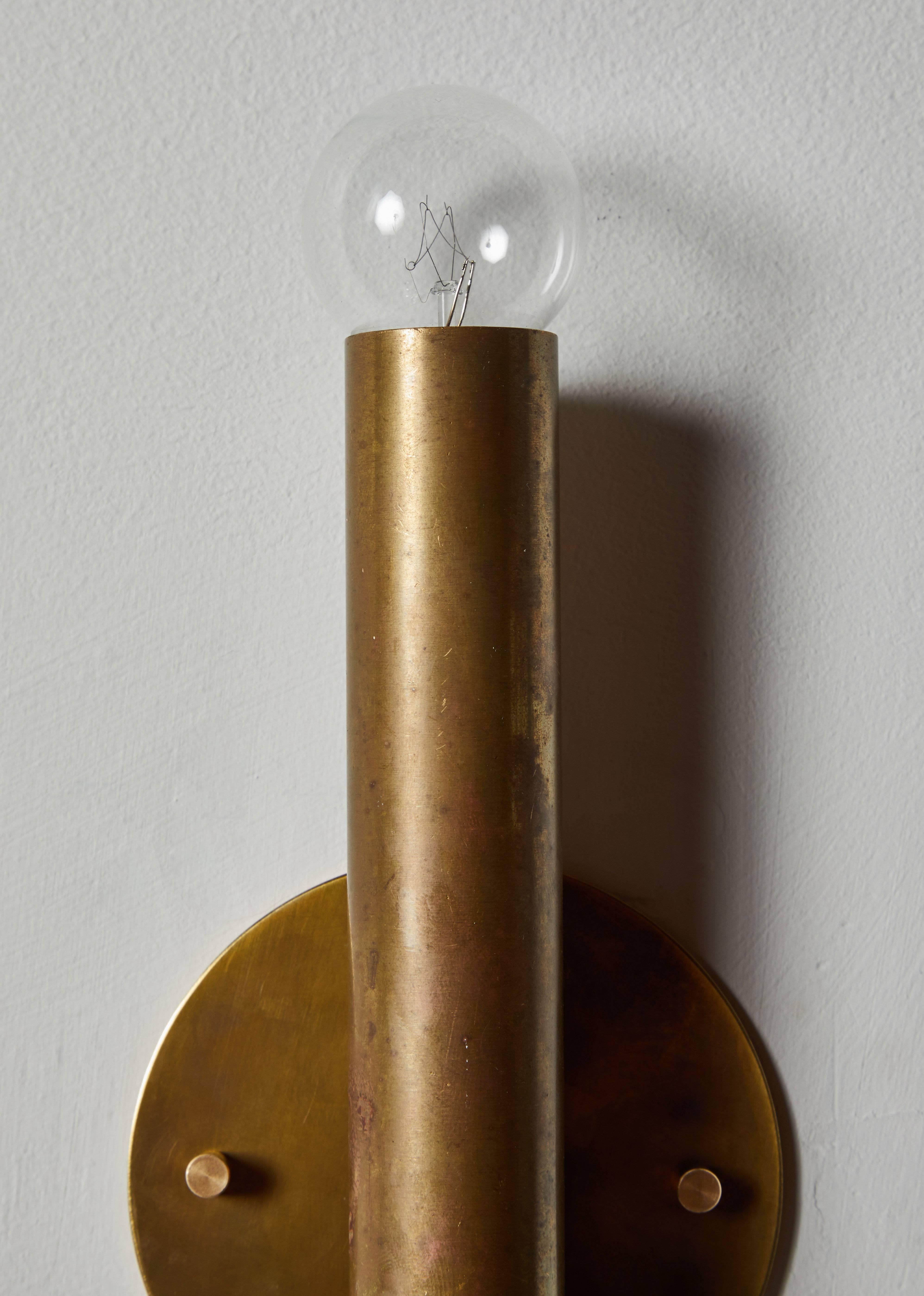 Brass Single Italian Sconce in the Style of Gio Ponti for Candle