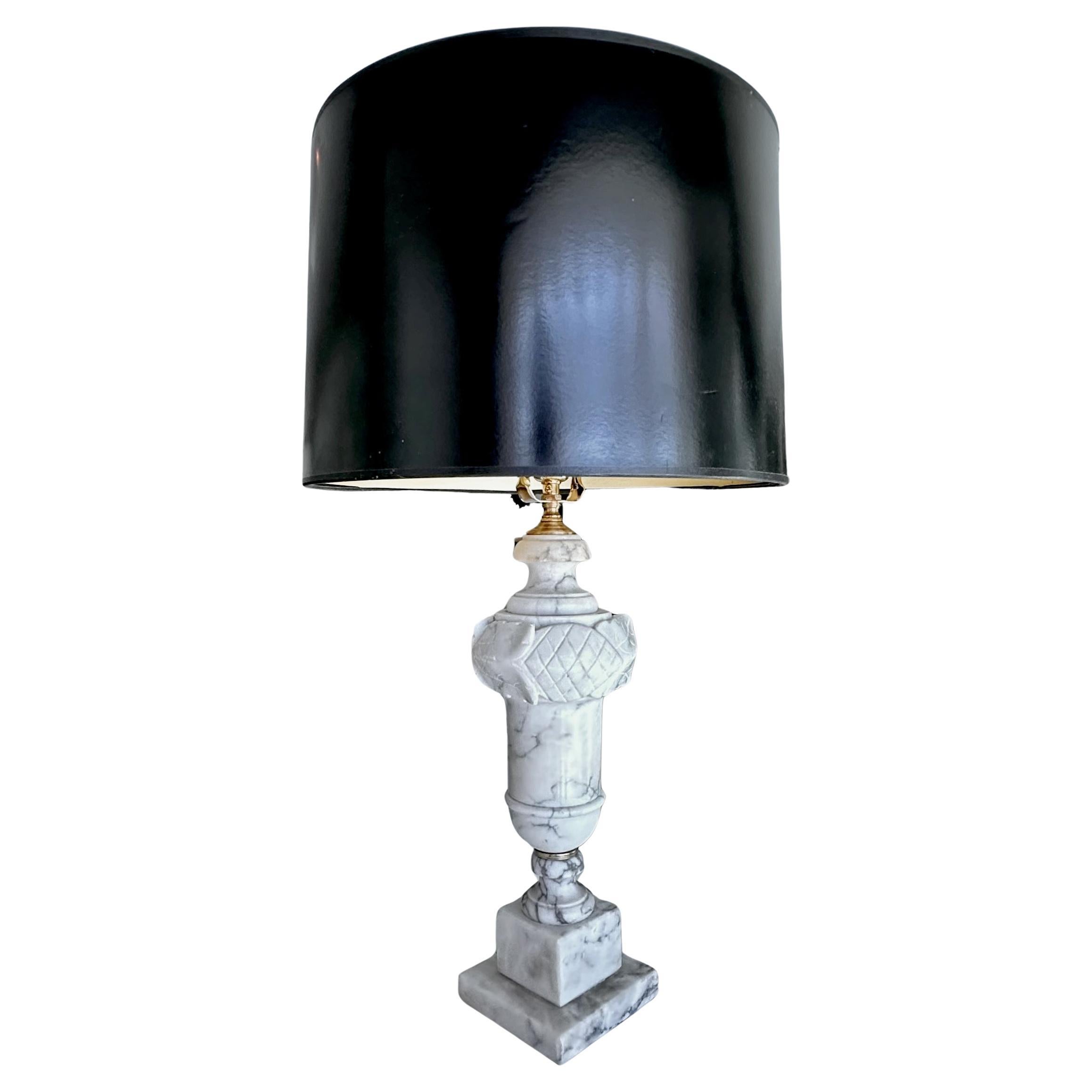Single Italian Urn Neoclassic Alabaster Table Lamp