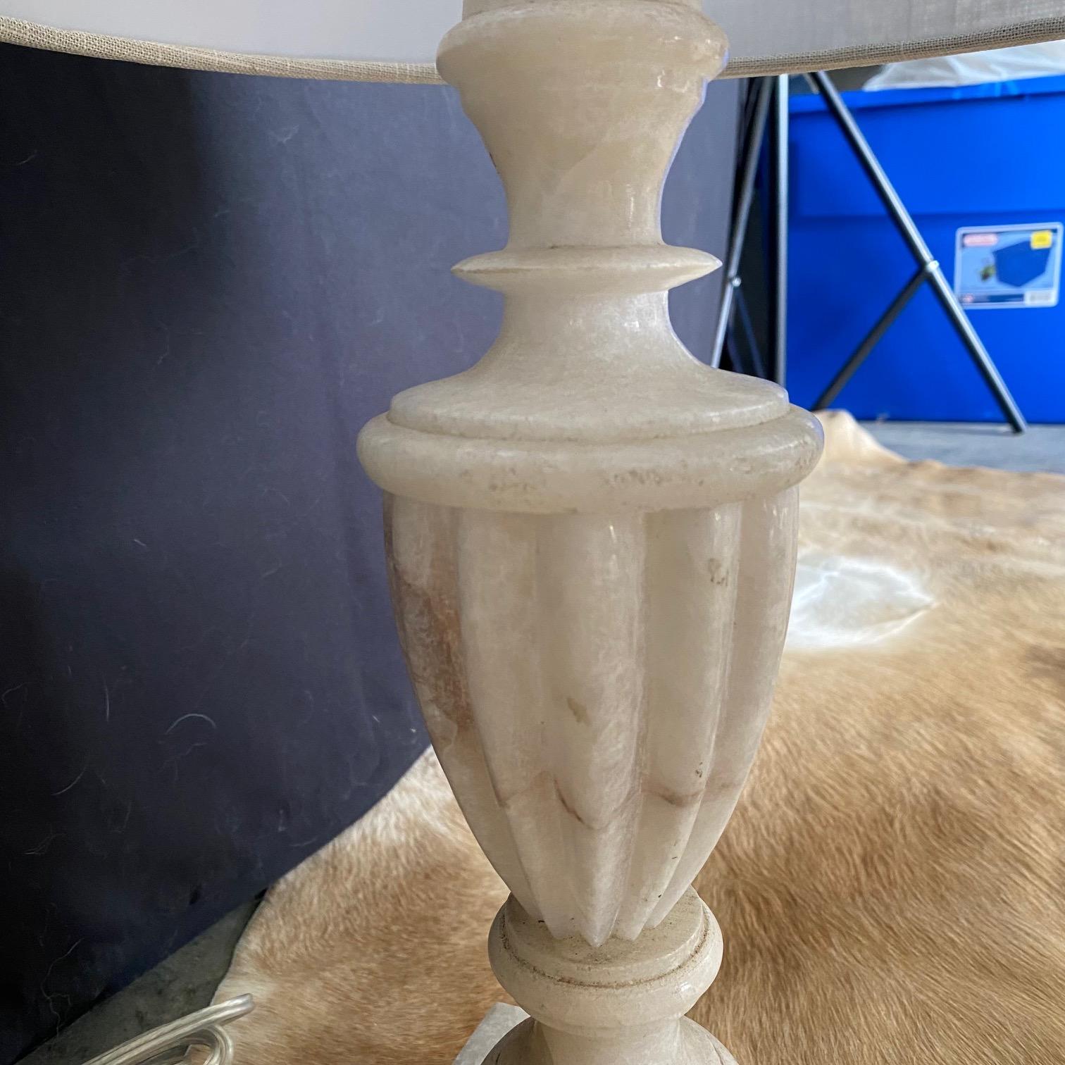 American Single Italian Urn Neoclassical Style Alabaster Table Lamp For Sale