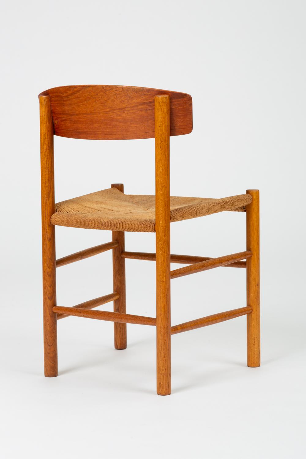 Single J39 Oak Dining or Accent Chair by Børge Mogensen for FDB Møbler 2