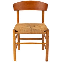 Single J39 Oak Dining or Accent Chair by Børge Mogensen for FDB Møbler