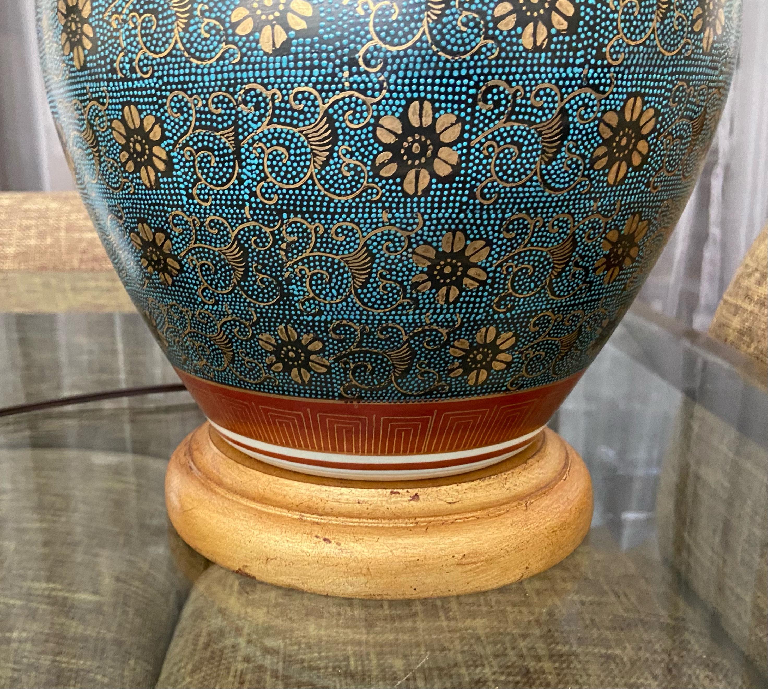 Single Japanese Asian Porcelain Table Lamp 3
