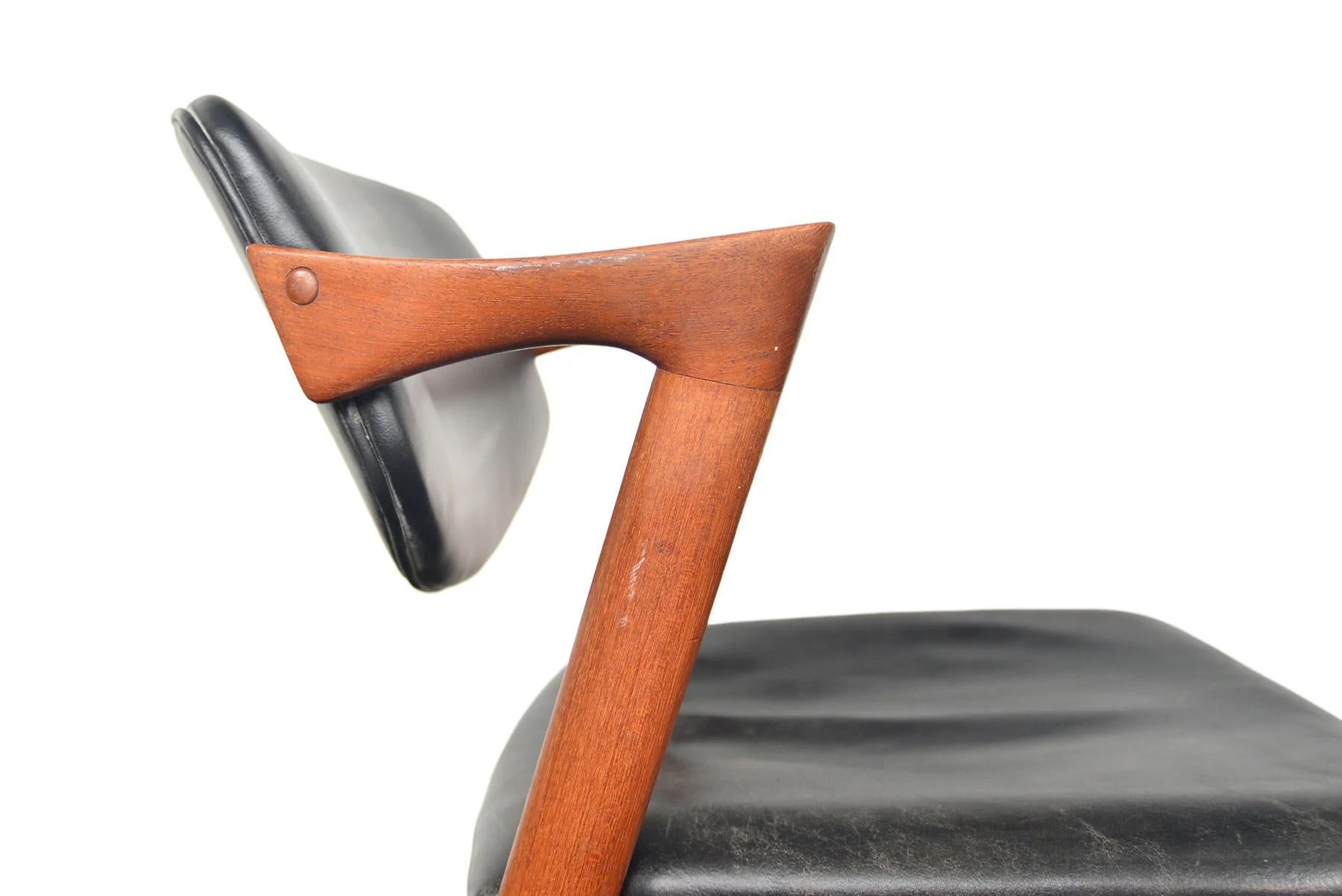 Danish Single Kai Kristiansen Model 42 Dining Chair in Teak