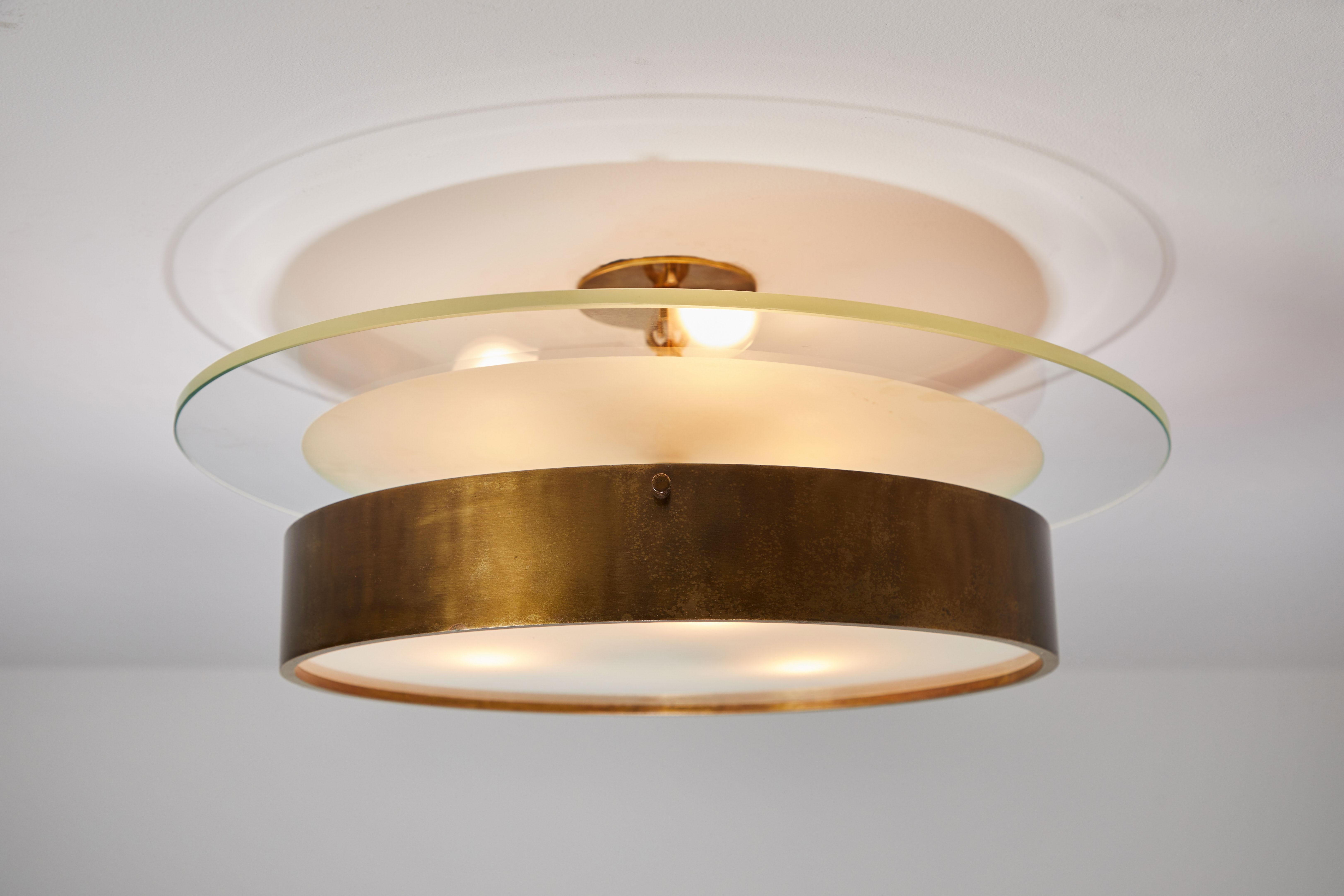 Single Large Flush Mount Ceiling Light by Stilnovo In Good Condition In Los Angeles, CA