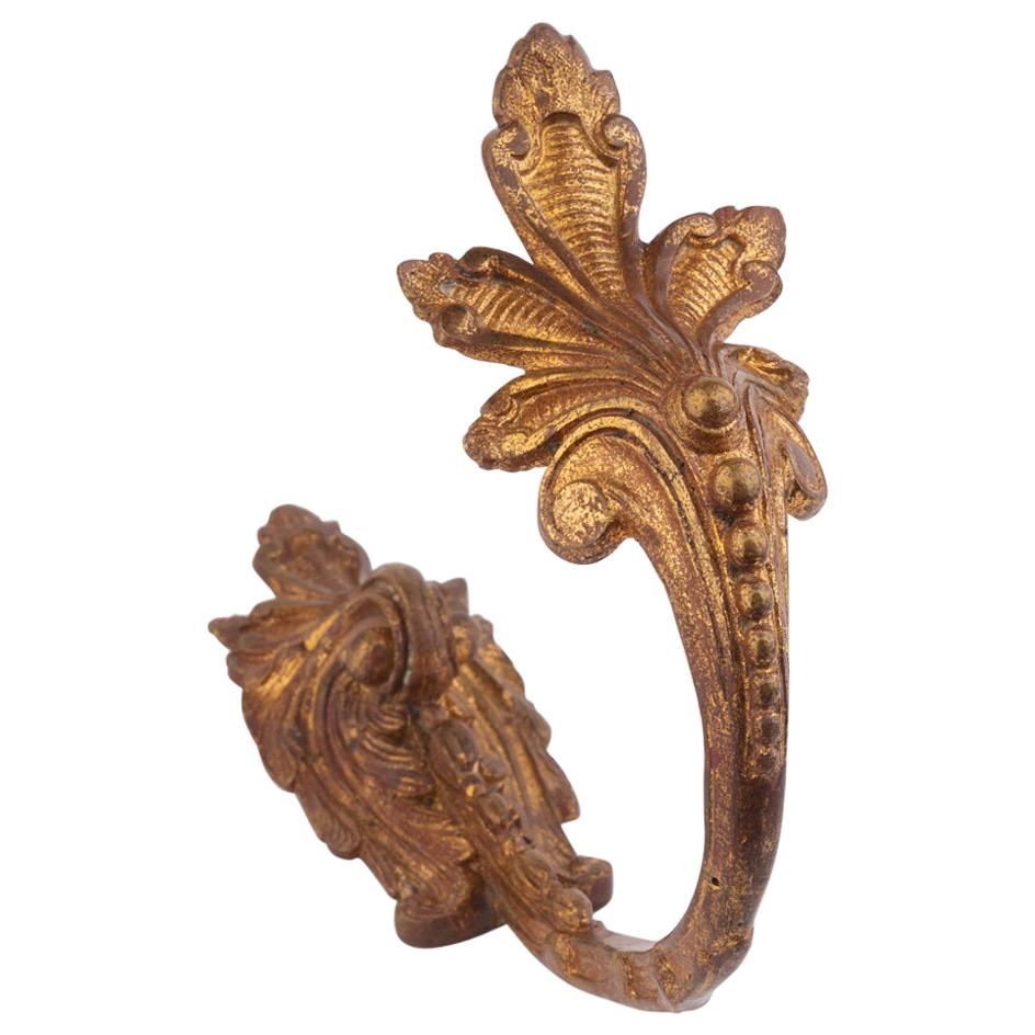 Pair of Napoleon III Period Empire Gilt Bronze Curtain Hooks or Tie