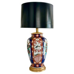 Single Large Japanese Asian Imari Porcelain Table Lamp