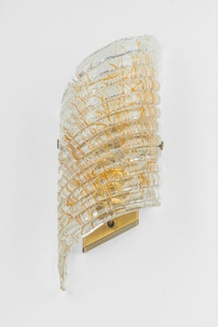 Single Large Murano Brass Sconce by Hillebrand, Germany, 1970s