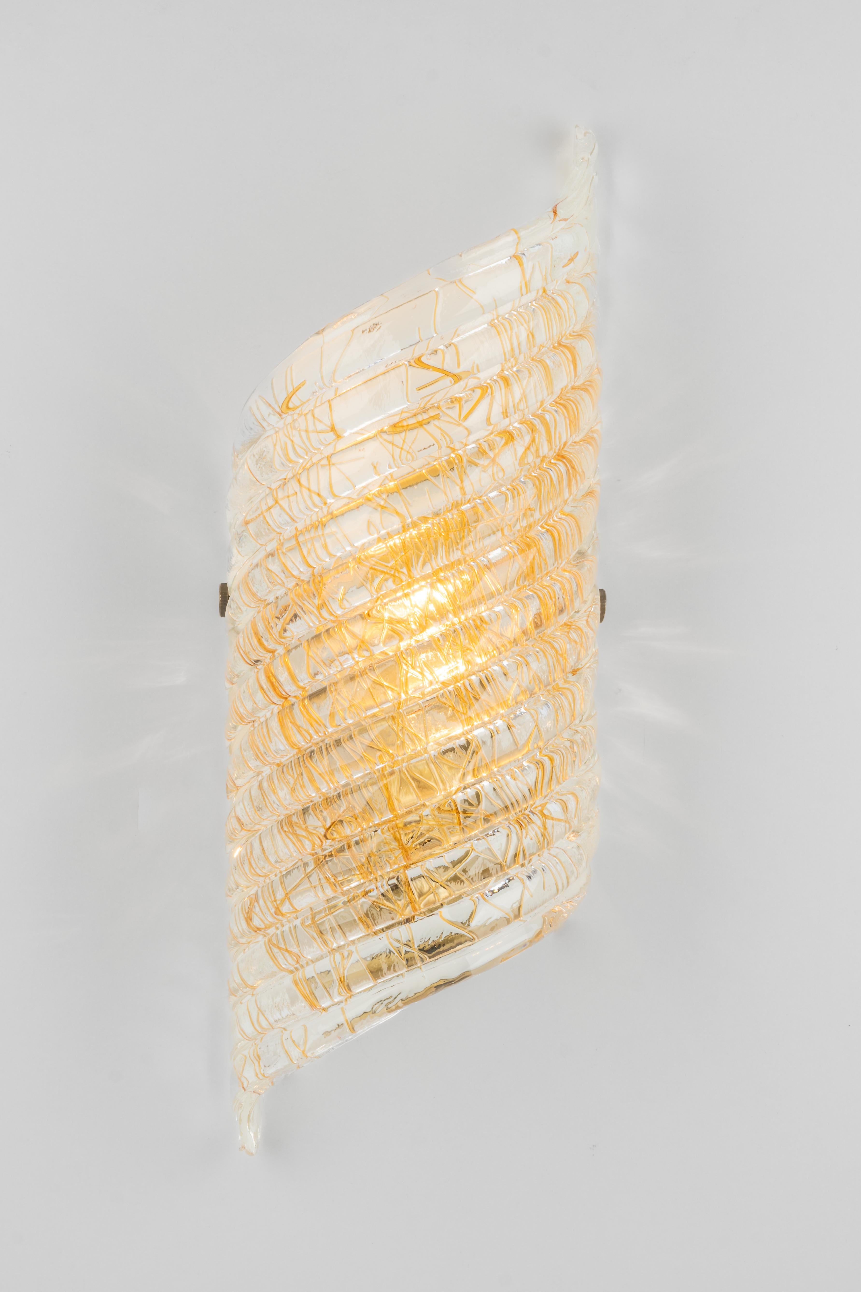 Single Large Murano Brass Sconce by Hillebrand, Germany, 1970s For Sale 1