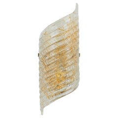 Sconce singole di grandi dimensioni in ottone di Murano di Hillebrand, Germania, anni '70